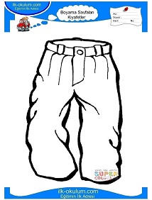 Çocuklar İçin Pantolon Boyama Sayfaları 